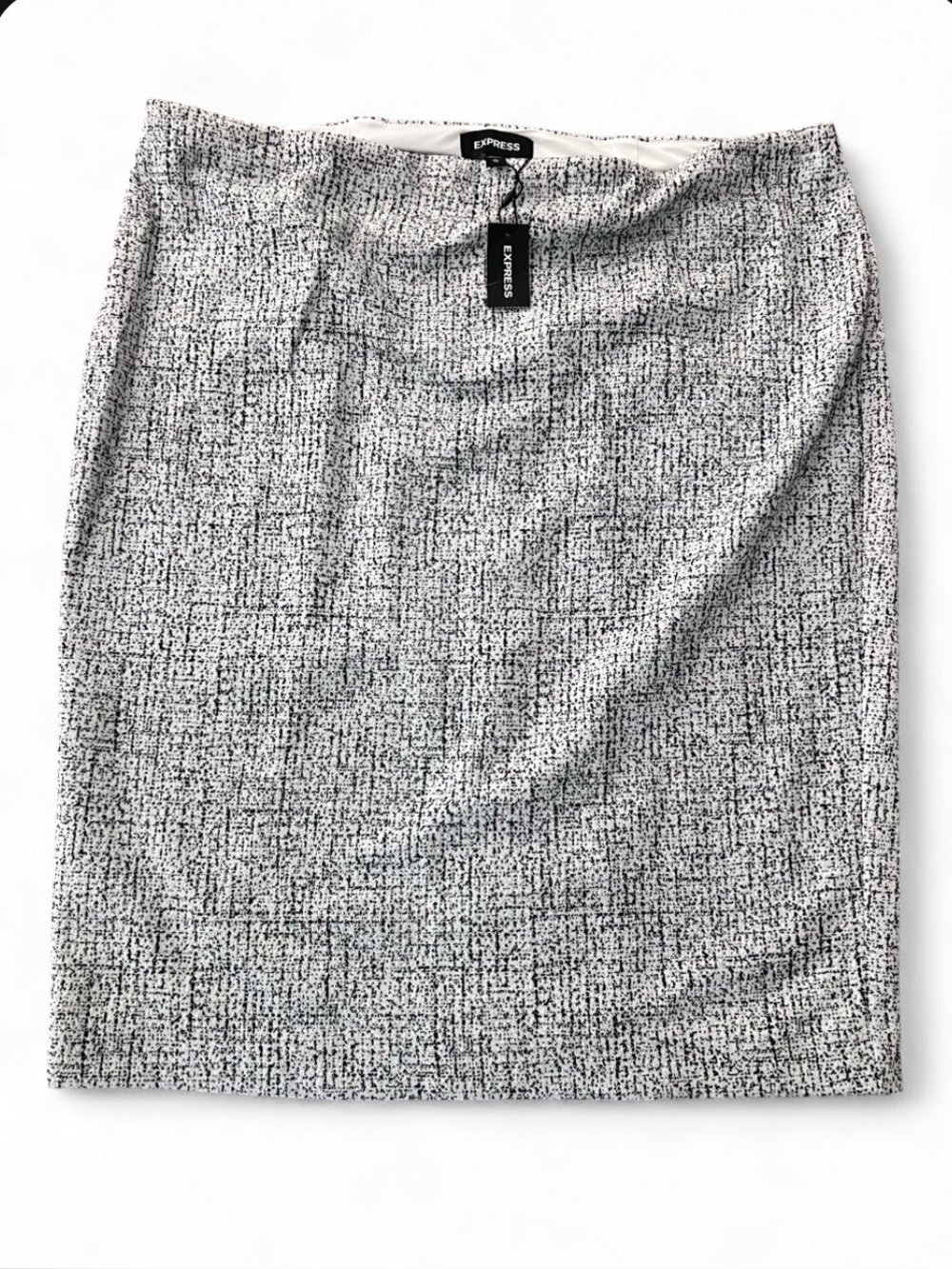 Express Black and White Tweed Speckled Knit Women’s Skirt Size XL